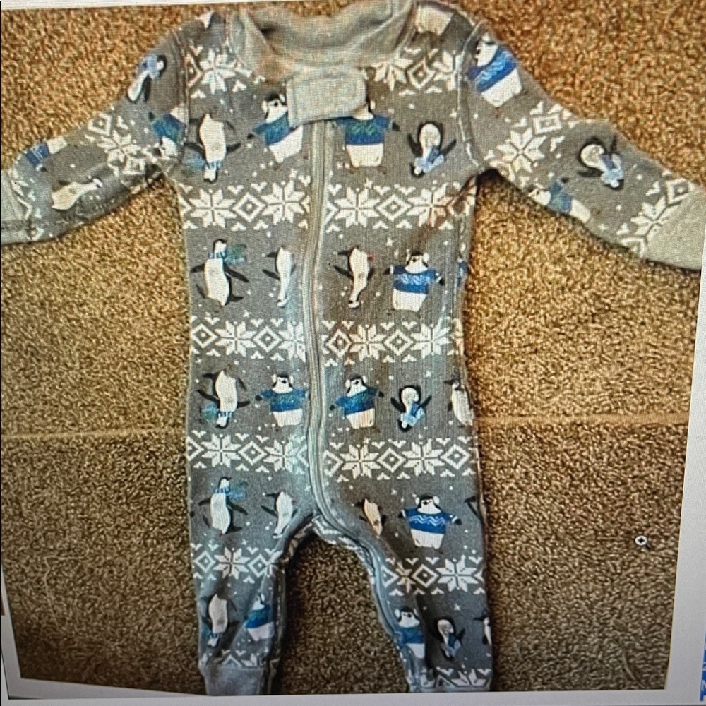 Hanna Andersson penguin organic pj's 3-6M